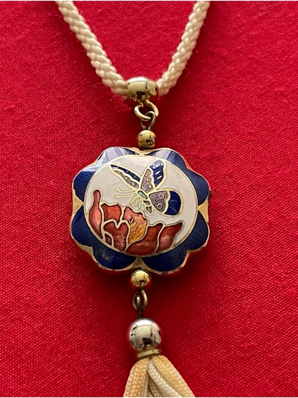 Beautiful vintage cloisonné necklace. - Picture 2 of 9